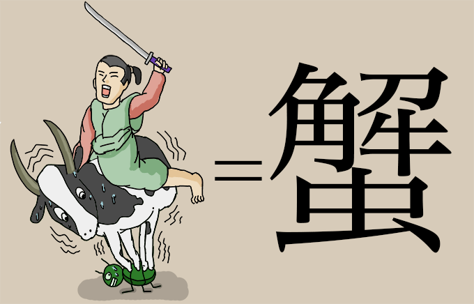 蟹 という漢字の覚え方をイラストで描いてみた 通販でカニを買うならこのサイト